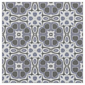 Blue Gray Violet Floral Bali Batik Muster Stoff (Nahaufnahme)