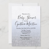 Blue Gray Watercolor Baby Dusche Einladung (Vorderseite)