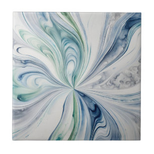 Blue Gray Waves 4 Keramiken Tile Fliese