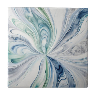 Blue Gray Waves 4 Keramiken Tile Fliese