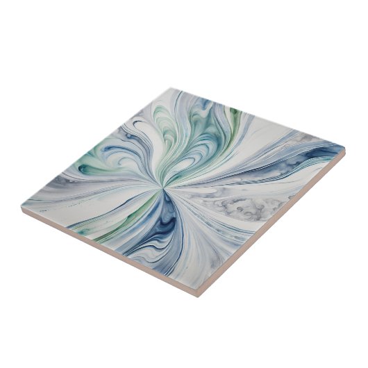 Blue Gray Waves 4 Keramiken Tile Fliese (Seite)