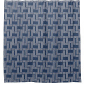 Blue Gray Weave Muster japanischer Stil Duschvorhang (Vorderseite)