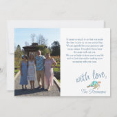 Blue Gray Wedding Foto Danke, Card Dankeskarte (Rückseite)