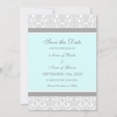 Blue Gray Wedding Save the Date Card (Vorderseite)