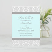 Blue Gray Wedding Save the Date Card (Stehend Vorderseite)