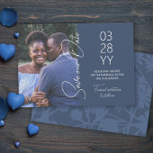 Blue-Gray Wedding Save the Date Einladung