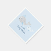 Blue & Gray Whale Baby Dusche Serviette (Ecke)