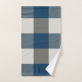 Blue Gray White Buffalo Karo Badhandtuch Set (Handtuch)