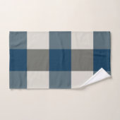 Blue Gray White Buffalo Karo Badhandtuch Set (Handtuch)