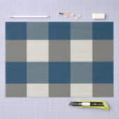 Blue Gray White Buffalo Karo Seidenpapier (Handwerk)