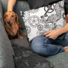 Blue Gray White Gears Steampunk Boys Dekoration Fl