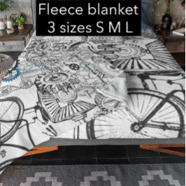 Blue Gray White Gears Steampunk Boys Dekoration Fl Fleecedecke