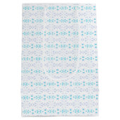 Blue Gray White Pastel Deko Pattern Baby Boy Gift Mittlere Geschenktüte (Rückseite)