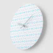 Blue Gray White Pastel Deko Pattern Baby Kinderzim Große Wanduhr (Winkel)