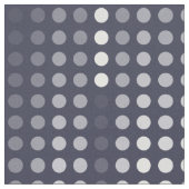 Blue-Gray White Polka Dots Matrix Gemustert Stoff (Nahaufnahme)