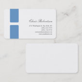 Blue-Gray White Round Corner Script Business Card Visitenkarte (Vorne/Hinten)