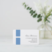 Blue-Gray White Round Corner Script Business Card Visitenkarte (Stehend Vorderseite)