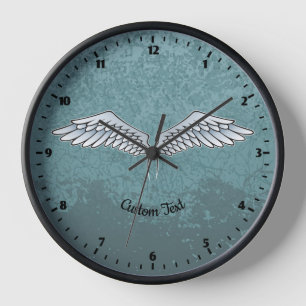 Blue-Gray Wings Large Clock Uhr