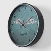 Blue-Gray Wings Large Clock Uhr (Winkel)