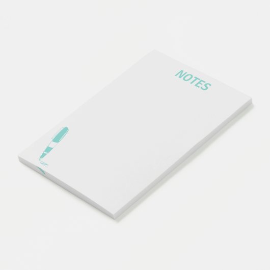 Blue & Gray Writer Tinte Pen Notepad Post-it Klebezettel (angewinkelt)