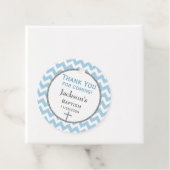 Blue Gray Zickzack Boys Taufe Vielen Dank für Ihre Geschenkanhänger (Beispiel)