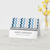 Blue Gray Zickzack Business von Group Birthday Karte (Gelbe Blume)