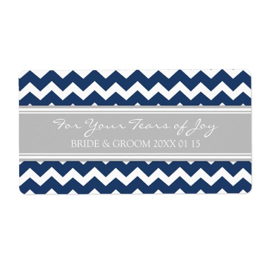 Blue Gray Zickzack Cry Packet Wedding Labels (Vorne)