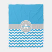 Blue Gray Zickzack Fleecedecke (Vorderseite)