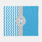 Blue Gray Zickzack Fleecedecke (Vorderseite (Horizontal))
