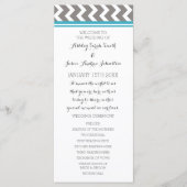 Blue Gray Zickzack Wedding Program Programm (Vorderseite)