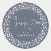 Blue-GrayVielen Dank, dass Sie die Lichter an Weih Runder Aufkleber (Vorderseite)