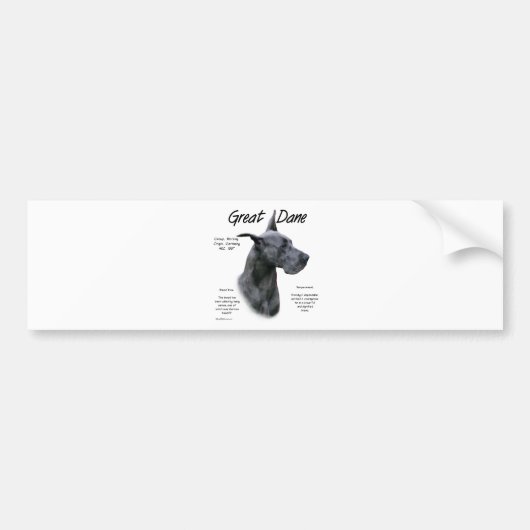Blue Great Dane History Design Autoaufkleber (Vorne)