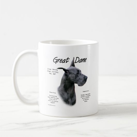 Blue Great Dane History Design Kaffeetasse (Links)