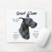 Blue Great Dane History Design Mousepad (Mit Mouse)