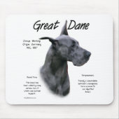Blue Great Dane History Design Mousepad (Vorne)
