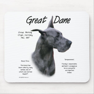 Blue Great Dane History Design Mousepad