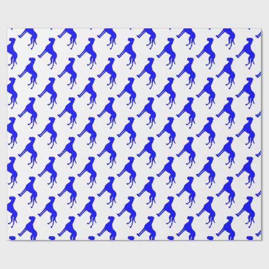 Blue Great Dane Pattern Geschenkpapier (Flach)