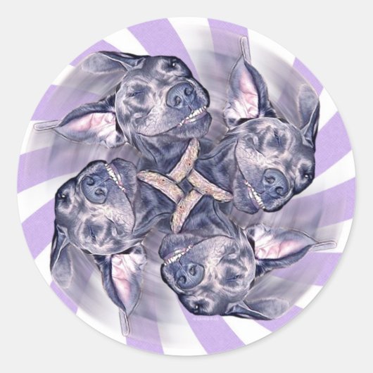 Blue Great Dane Pinwheel Stickers (Vorderseite)