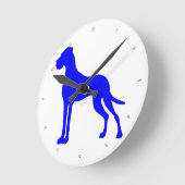 Blue Great Dane Runde Wanduhr (Winkel)