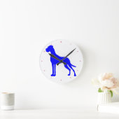 Blue Great Dane Runde Wanduhr (Zuhause)
