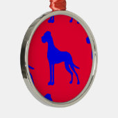 Blue Great Dane Silbernes Ornament (Rechts)