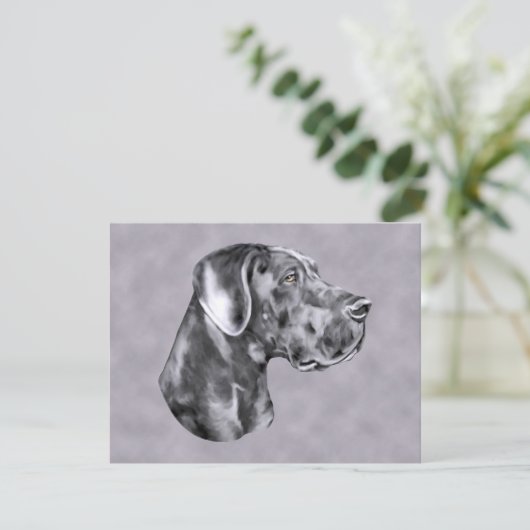 Blue Great Dane Uncut Event oder Party Einladung (Stehend Vorderseite)