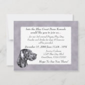 Blue Great Dane Uncut Event oder Party Einladung (Rückseite)