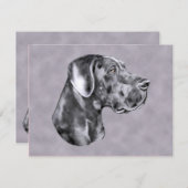 Blue Great Dane Uncut Event oder Party Einladung (Vorne/Hinten)