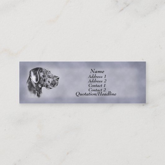 Blue Great Dane Unkultur Visitenkarte (Vorderseite)