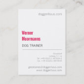 Blue Great Dane Visitenkarte (Rückseite)