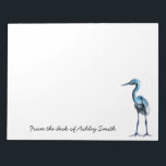 Blue Great Heron/Personalisiert Notizblock<br><div class="desc">Für Natur- und Vogelliebhaber. Um den Text zu ändern,  verwenden Sie die Option Personalisieren. Für umfangreichere Textänderungen,  z. B. Änderungen am Schriftart,  am Schriftart oder am Textlayout,  wählen Sie die Option Anpassen.</div>
