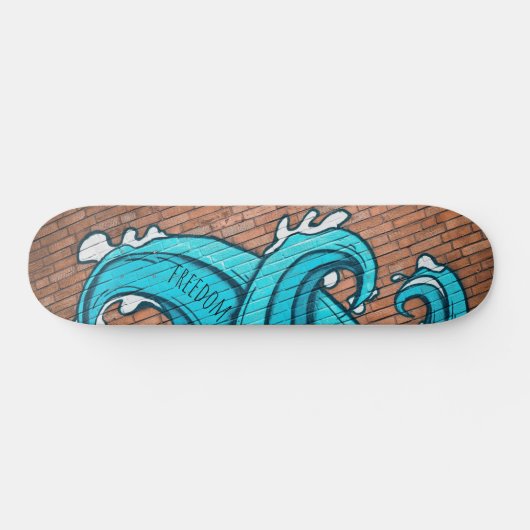 Blue Great Wave Graffiti Personalisiert Skateboard (Horizontal)