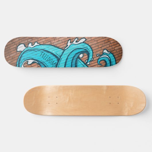 Blue Great Wave Graffiti Personalisiert Skateboard (Horizontal)