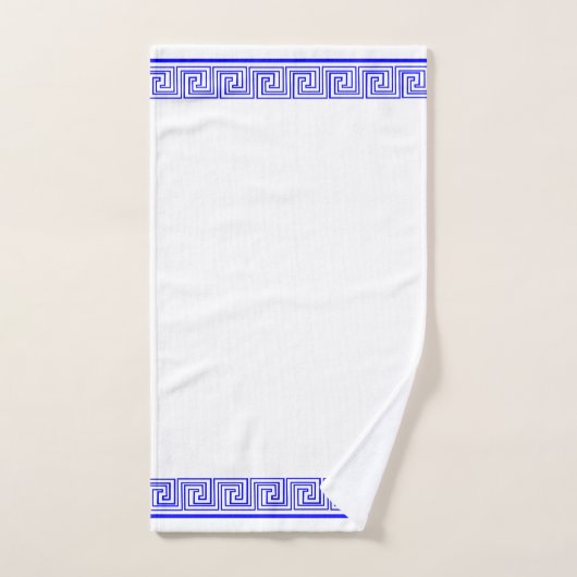 Blue Grecian Frieze Design Badhandtuch Set (Handtuch)